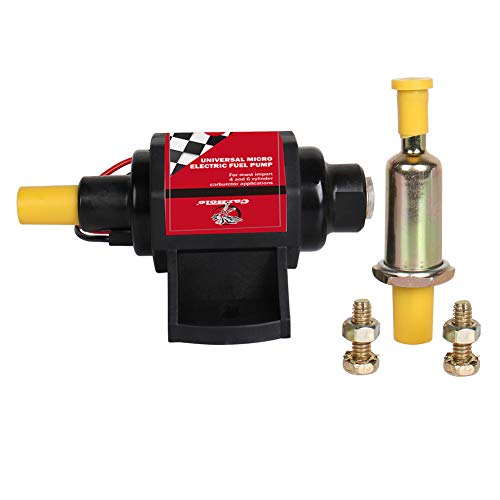 CarBole 42S Electric Gasoline Fuel Pump Universal 5/16 inch Inlet and Outlet 12V 1-2A 28GPH 2-3.5 PSI Operating Fuel Pressure 2-wire Design
