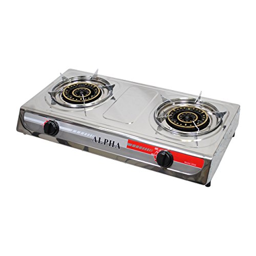 Alpha Deluxe Portable Propane Gas Stove Double Head Burner and New