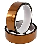 (2-Pack) 1 Mil Hi-Temp Kapton Tape (144 Yards Total); 2 Roll Set of Polyimide Film Tape for 3D Printing, Soldering, Insulating Circuit Boards & More! (1 Inch)