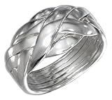 Sterling Silver High Polish Six Band Puzzle Ring
