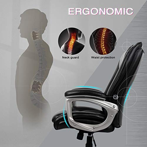 RIMIKING Office Chair Ergonomic Desk Chair PU Leather Computer Chair