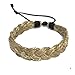 Nove Jewelry Leather Hawaiian Surfer Style Natural Hemp Braided Bracelet Handmade Bracelet Adjustable Cord