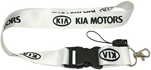 1pcs White Color USA Ship New Quick Release Neck Strap Lanyard Keychain Keyring Car Keys House Keys ID Badges Card For KIA Design