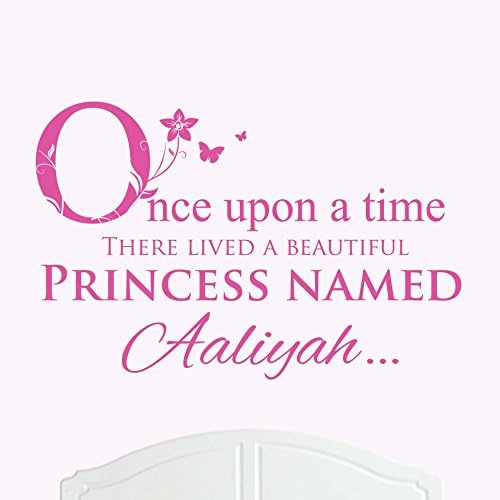 A Beautiful Princess Named Aaliyah Large Once Upon a Time Wall Sticker / Decal Bed Room Art Girl / Baby