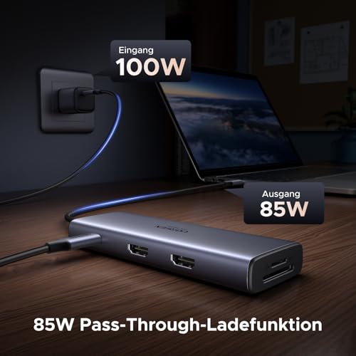 UGREEN Revodok USB C Hub Dual HDMI, Docking Station 2 Monitors with SD/TF Card Reader 170MB/s, 2 HDMI 4K@60Hz, 5Gbps USB Data Ports, PD 100W Fast Charging Compatible with MacBook Air/Pro, ThinkPad etc