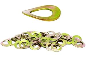 BEL-METRIC (50pcs) BelMetric M10 Metric Wave Spring Steel Washer - DIN 137A, 18mm Outer Diameter Shiny Yellow Zinc WW10AYLW