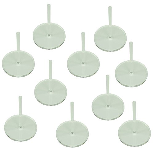 Acrylic Flight Stands, 40mm Circle, 3mm Clear, 2 inch Peg (10)