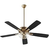 Quorum 4525-2280 Ovation 52" Ceiling Fan with Lights, Aged Brass