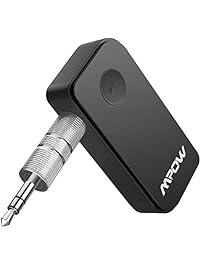 Mpow Bluetooth Receiver, Protable Bluetooth 4.1 Car Adapter & Bluetooth Car Aux Adapter for Music Streaming Sound System, Hands-free Audio Adapter & Wireless Car Kits for Home/Car Audio Stereo System,Black