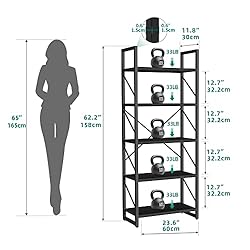 YITAHOME 5 Tiers Bookshelf, Artsy Modern