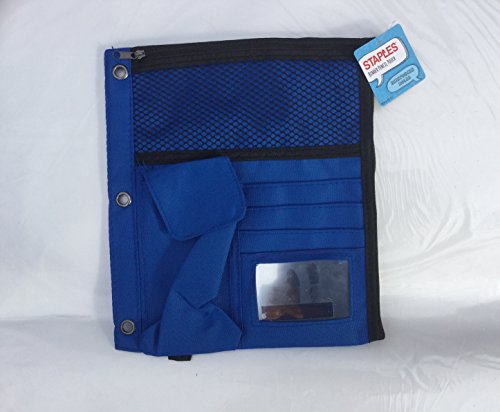 Staples 3-Ring Binder Pencil Pouch, Blue