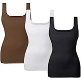 EUYZOU Women's Tummy Control Shapewear Tank Tops Seamless Square Neck Compression Tops Slimming Body Shaper Camisole