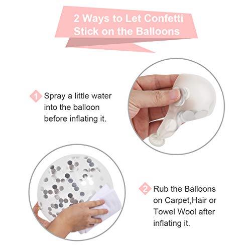 SKYIOL Ballons Bleu Violet Blanc Argenté Confettis Métalliques Ballons Hélium Latex des Décorations Fête de Ruban 10m pour Garçons Filles Enfants Mariage Douche de Bébé, 50 Pièces 30 CM