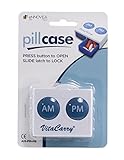 VitaCarry Push Button Pill Organizer with Safety Lock (Daily AM/PM)