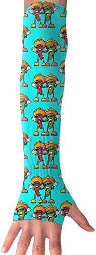 Mexican Chili Peppers Pattern Anti-UV Cuff Sunscreen Glove Outdoor Driving Half Refers Model Arm Sleeve For Riding Bicycles Fishing Running Climbing Unisex