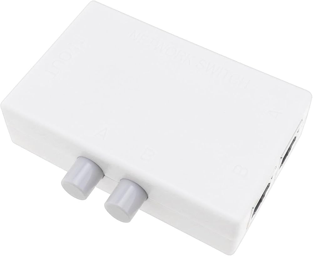 ECSiNG RJ45 Ethernet Network Switch 2 Port Splitter 2 In 1 Out Metal Mini