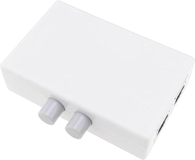 ECSiNG RJ45 Ethernet Network Switch 2 Port Splitter 2 In 1 Out Metal Mini