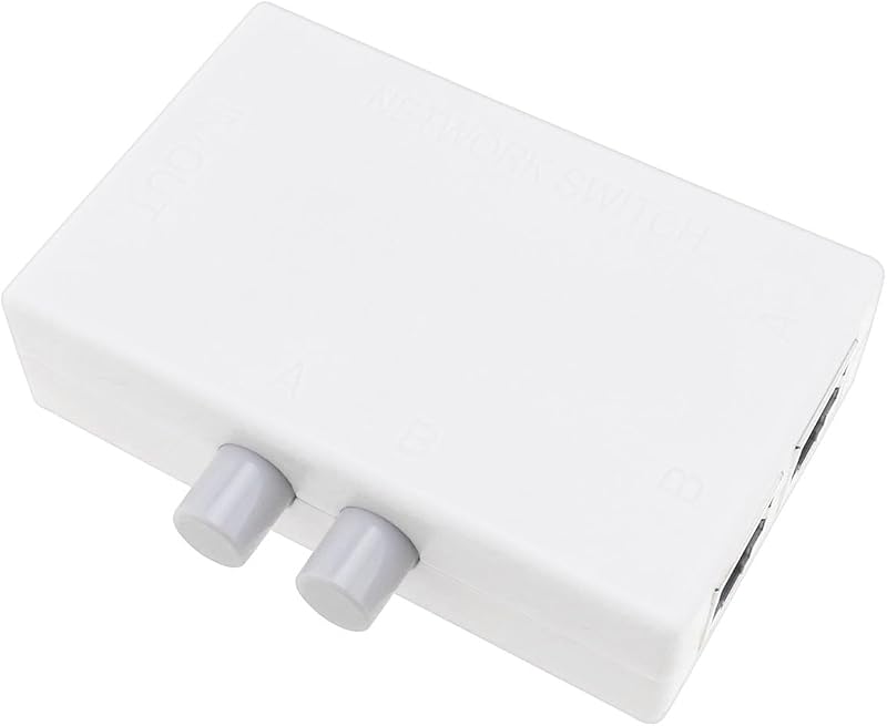 ECSiNG RJ45 Ethernet Network Switch 2 Port Splitter 2 In 1 Out Metal Mini