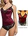 Avidlove Women Nightwear Sexy Strap Lingerie Stretch Chemise Babydoll Dark Red Large