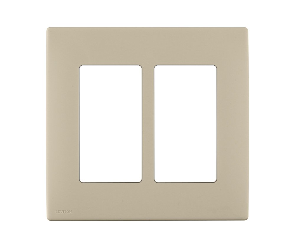 Photo 1 of Leviton Renu Two-Gang Screwless Snap-On Wallplate, REWP2-NS, Navajo Sand