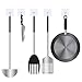LuckIn Damage Free Hanging Clear Hooks Self Adhesive Tile Hook Heavy Duty 15lb Stick on Wall Hanger Holders, 10pcs