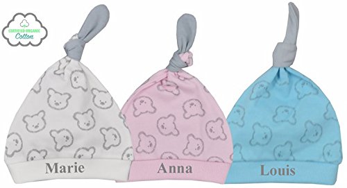 Baby Mütze Teddy mit Namen bestickt