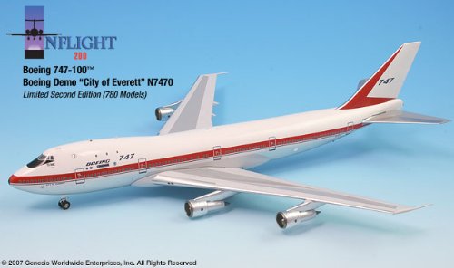 Demo City of Everett Livery Boeing 747-100 Airplane Miniature Model N7470 Diecast Part#A012-IF741004A