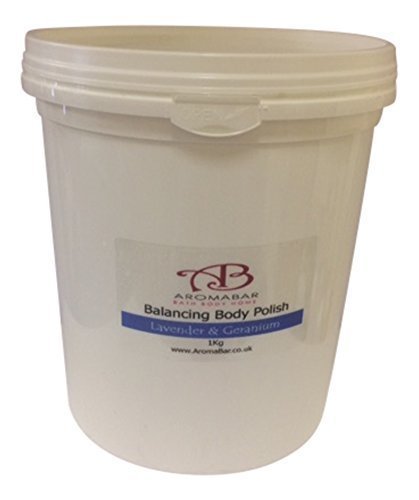 Dead Sea Body Polish Scrub 1kg with Shea Butter & Lavender & Geranium 100% Pure & Natural Packed with Minerals and nutrients Balancing