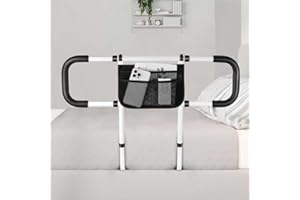 SUNISIFE Bed Rails for Elderly Adults Safety - Extended Bed Assist Rail for Seniors - Adjustable Beds Side Rails Handle Support Bar Bed Guard with Storage Bag & Fixing Strap, Fit King Queen Full Twin Beds