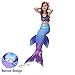 Mskseciy Mermaid Tails for Girls Swimming 3Pcs Mermaid Bathing Suit Swimsuit for 3-12 Year Old