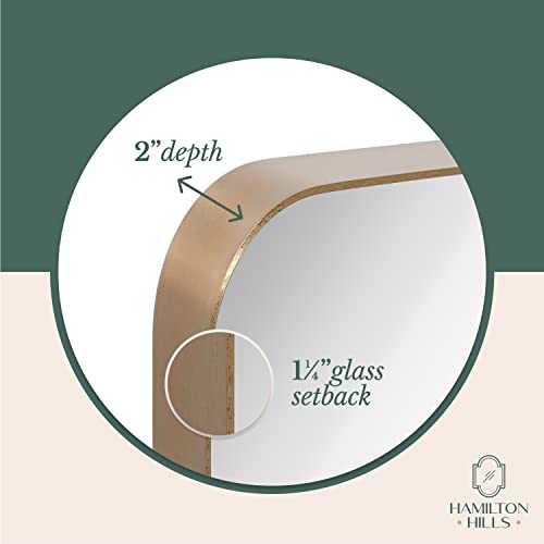 Hamilton Hills 16x24 inch Metal Gold Frame Mirror for Bathroom