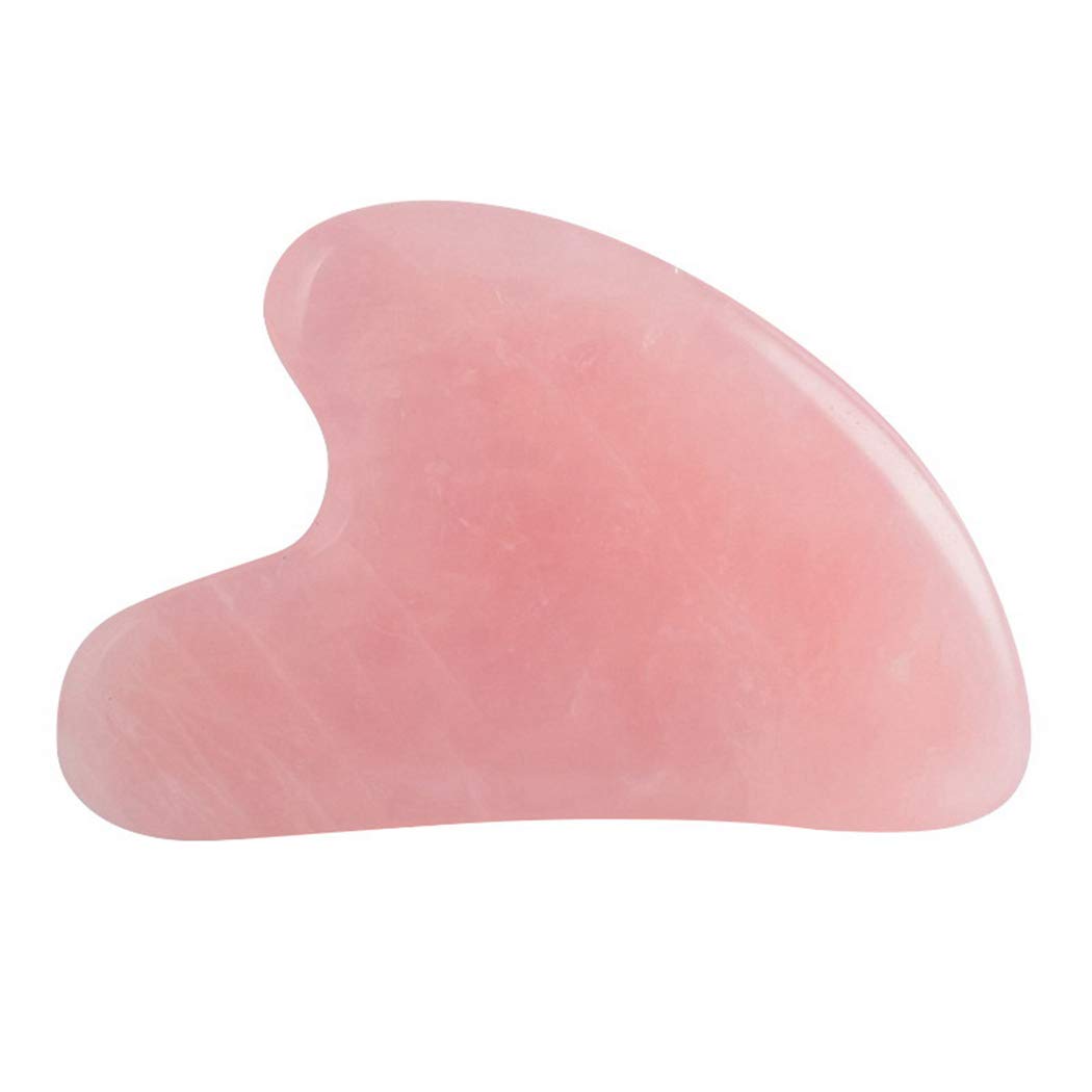 Anjetan Rose Quartz Massager Natural Heart Shape Reusable Portable Face