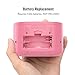 MoKo Kids Alarm Clock for Bedroom, Small Size with Large Digital Display and Backlight, Table Desk Clock Battery Operated, Easy to Use and Set, Pink