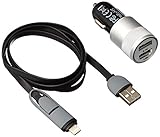 [CE&FCC] Bekhic 2 Port 3.1 Dual USB Car Charger + Certified 2in1 3ft Lightning to USB Cable & Micro USB to USB Cable for Apple Ipad Iphone 6 6plus 6s Samsung Galaxy Note 4 S5 S6 edge