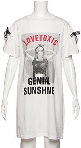 Amazon ラブトキシック Lovetoxic 転写プリントワンピース オフホワイト 150 服 ファッション小物 通販