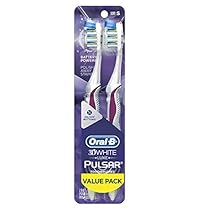 Oral-B Pulsar 3d White Advanced Vivid Soft Toothbrush Twin Pack, 2 Count, (Colors May Vary)