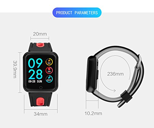 elecfan Health Tracker, Smartwatch with Heart Rate Blood Oxygen Sleep SNS Remind Electronic Wearable Travel Office Sports Activity Bracelet for iPhone X/7/8,Samsung Galaxy S9/Note 8,Grey