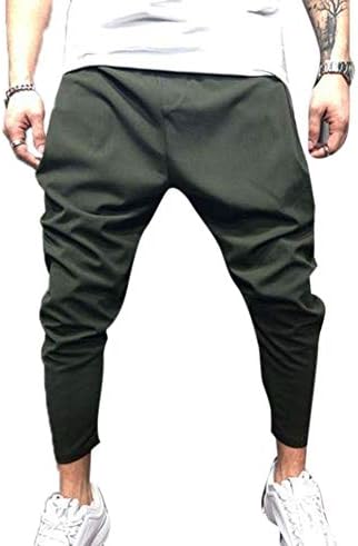 Huateng Men's Casual Trousers Long Pants Sports Jeans Hip Hop Joggers