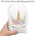 Birthday Unicorn Party Favor Bags Unicorn Candy Bags Gift Unicorn Treats Gift Bags for Girls Birthday Unicorn Party Bag Durable Canvas Unicorn Party Supplies Pack of 12