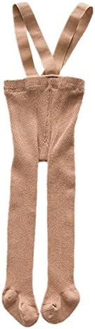 CiSiRUN Baby Girls High Waist Tights Overall to Protect Belly Cotton Solid Leggings (S (0-1Y), Coffe)