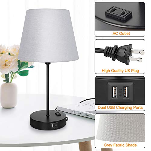 Touch Control Bedside Table Lamp, 3 Way Dimmable Modern Nightstand