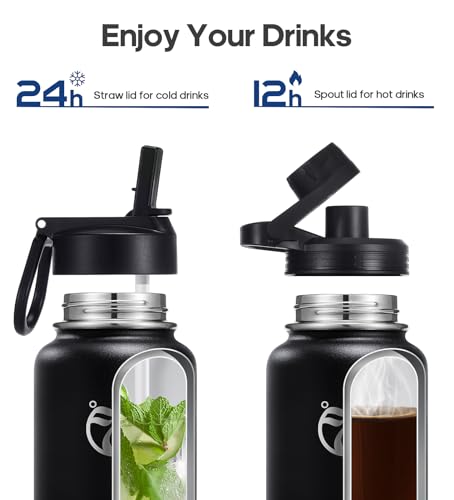 HydroPal Vacuum Insulated Water Bottle 750ml Stainless Steel, BPA Free, Leakproof, 12H Hot 24H Cold, with Straw & Spout Lids for Gym