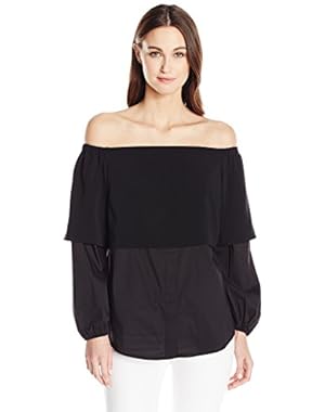 Guess Women's Long Sleeve Annalisa Off Shoulder Shirt