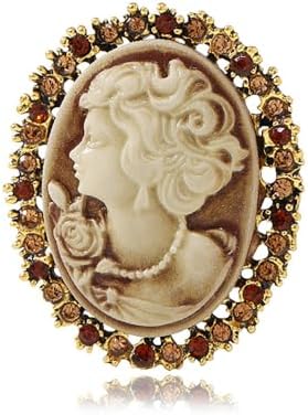Amazon.com: Faux Carnelian Cameo Oval Brooch, 1928 Jewelry Brooch