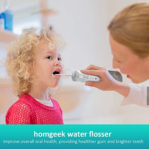 Upgrade Cordless Water Flosser,Homgeek 320ML Oral Irrigator,Water Pick,Dental Water Flosser,Portable High-frequency Pulsation Anti Leakage Water Pick Teeth Cleaner for Home,Travel,IPX7 Waterproof