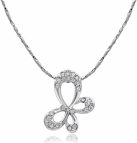 Bling Jewelry Women's Butterfly Pierced Necklaces Rose Gold/platinum Plated Swarovski Element Pendants (platinum-plated)