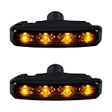 Amber 4-LED Crystal Smoke Lights Black Finish Turn Signals Side Marker Compatible with 1997-2003 BMW E39 5 Series 525i 528i 530i 540i M5