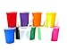 Talisman, Small Plastic Drinking Glasses, Lids and Straws, 12 Ounce, 12 Pack, Mix Colors