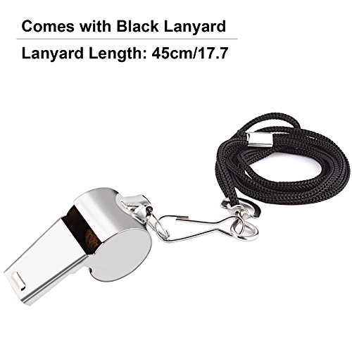 image for KTRIO Stainless Steel Coach Whistle with Lanyard, Sports Referee Whist