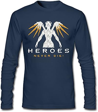 Men's Heroes Never Die Long-Sleeve T-shirt Navy S